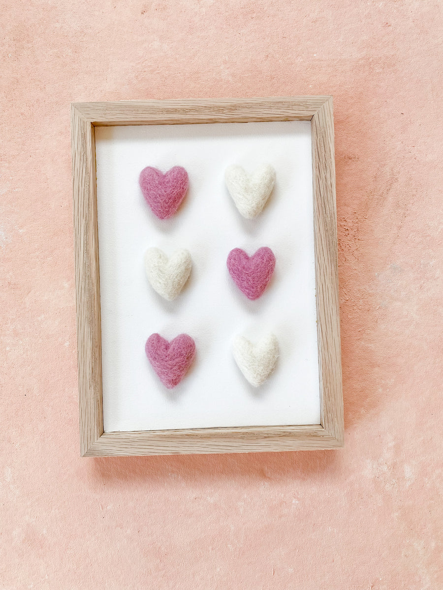 felt hearts- pink and white (6x8) – Jade and the Saw