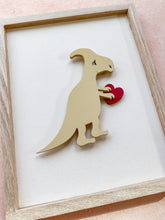 Load image into Gallery viewer, dinosaur- muted gold on pink shimmer