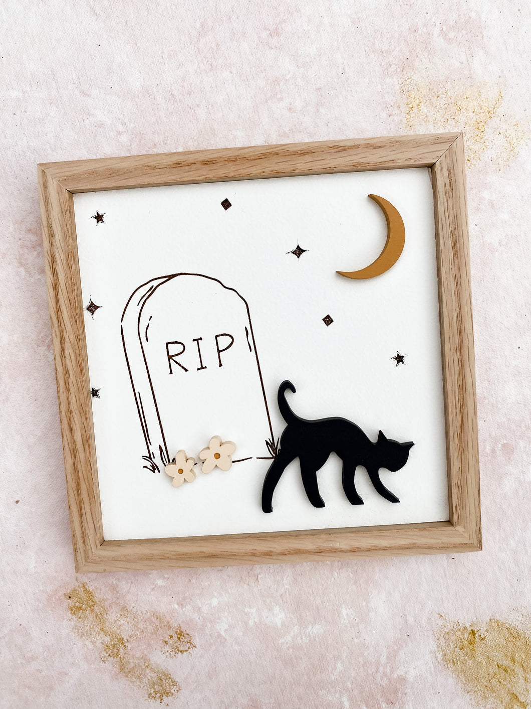 Cat + tombstone