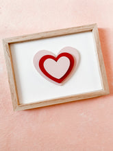 Load image into Gallery viewer, layered pink + red heart on white
